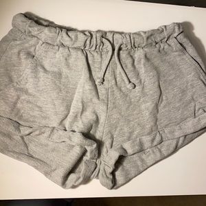 XS Light Gray Drawstring Sweatpants Shorts
